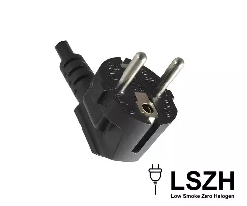Netzkabel Europa LSZH, CEE 7/7 90° auf C13